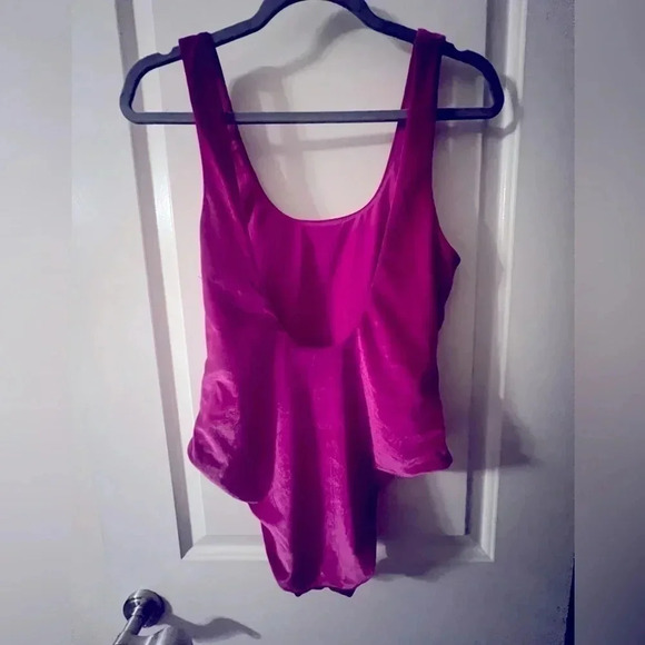 Cabana Del Sol One-piece Swimsuit in Fuchsia Velvet Women's - Size Large - Picture 3 of 5